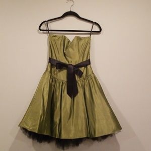 Jessica McClintock Olive Green Party Dress